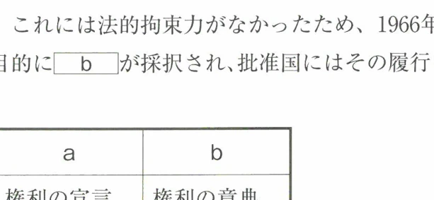 空欄a、bに当てはまる語句の組み合わせ
